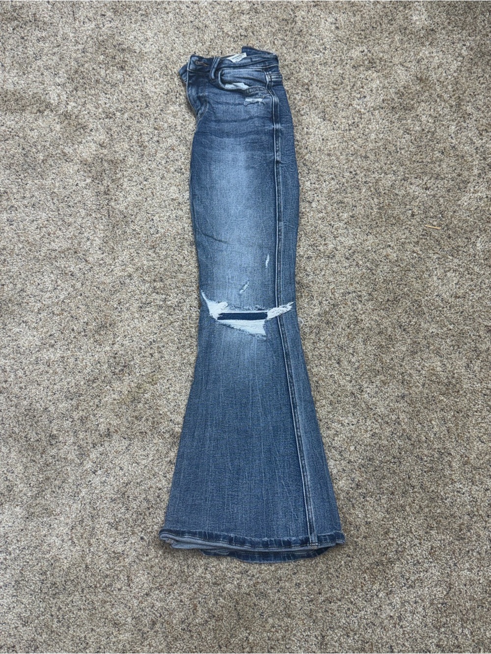 Flying Monkey Dark Blue Distressed Flare Jeans